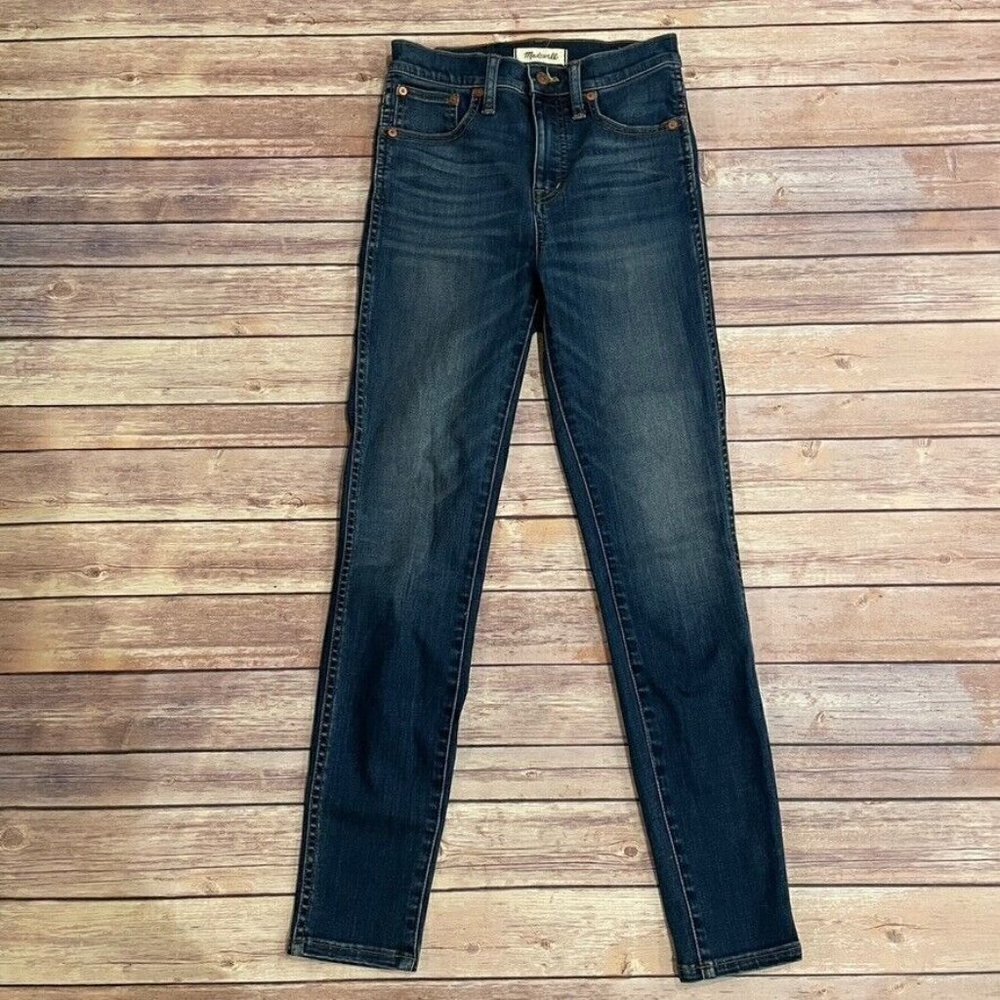 Madewell 10 Inch High Rise Skinny Jeans Danny Dark Wash - Picture 2 of 7